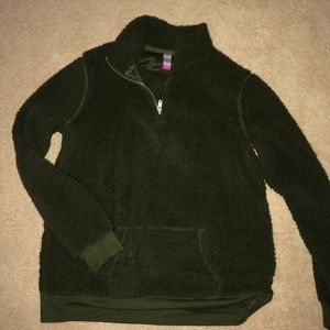 Super soft olive green 3/4 zipper fleece